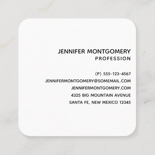 風光明媚なアルパイン山脈の自然写真 スクエア名刺 (裏面)