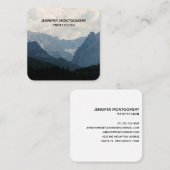 風光明媚なアルパイン山脈の自然写真 スクエア名刺 (正面/裏面)