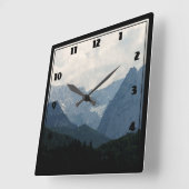 風光明媚なアルパイン山脈の自然写真 スクエア壁時計 (傾斜)