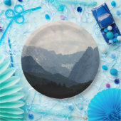 風光明媚なアルパイン山脈の自然写真 ペーパープレート (パーティー)