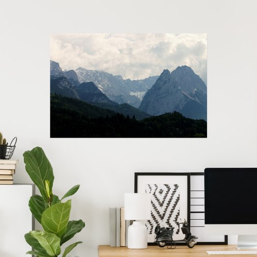 風光明媚なアルパイン山脈の自然写真 ポスター (ホームオフィス)