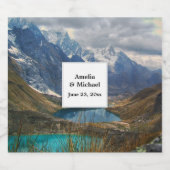 風光明媚なアルパイン山脈結婚写真 ビールラベル (シングルラベル)