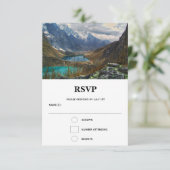風光明媚なアルパイン山脈結婚写真 出欠カード (スタンド正面)