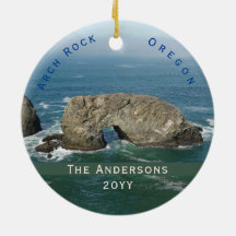 風光明媚なアーチロックファミリー名日付オレゴン