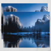 風光明媚なイエローストーンウィンタースクラップブック紙 (正面/裏面)