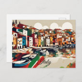 風光明媚なイタ地中海のリア海岸国旗の色 ポストカード (正面/裏面)