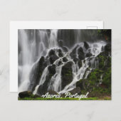風光明媚なウォーターフォールアゾレス ポストカード (正面/裏面)