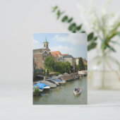 風光明媚なオランダカナルボートピクチュレスオランダ ポストカード (スタンド正面)