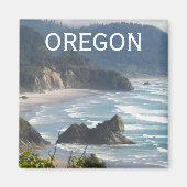 風光明媚なオレゴン海岸線写真 マグネット (正面)