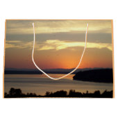 風光明媚なオレンジシースケープサンセット ラージペーパーバッグ (正面)