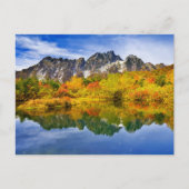 風光明媚なカントリーの山と湖 ポストカード (正面)