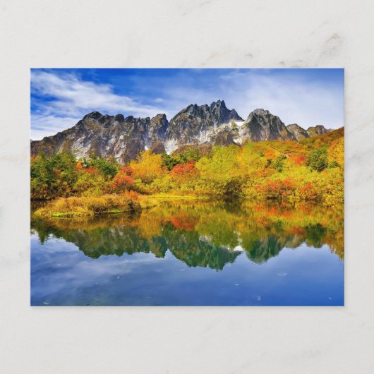 風光明媚なカントリーの山と湖 ポストカード (正面)