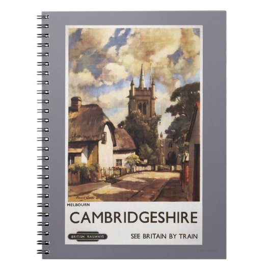 風光明媚なカントリービュー英国鉄道ポスター ノートブック (正面)