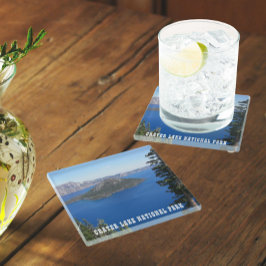 風光明媚なクレーターレイク国立公園 ガラスコースター