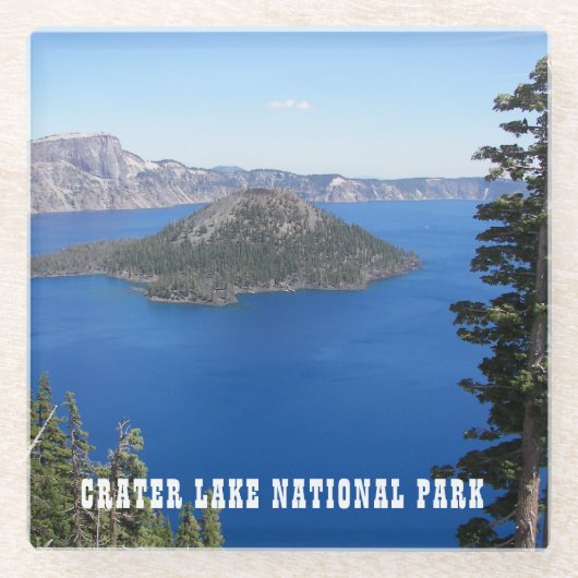 風光明媚なクレーターレイク国立公園 ガラスコースター (正面)