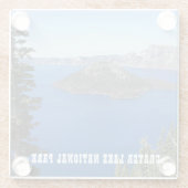 風光明媚なクレーターレイク国立公園 ガラスコースター (裏面)