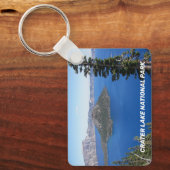 風光明媚なクレーターレイク国立公園 キーホルダー (正面)