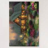風光明媚なコテージインザウッズジグソーパズル ジグソーパズル (縦)