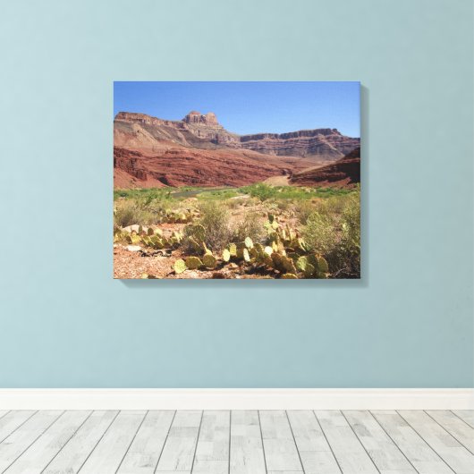 風光明媚なコロラドリバーアットグランドキャニオン写真 キャンバスプリント (インサイチュ (ウッドフロア))