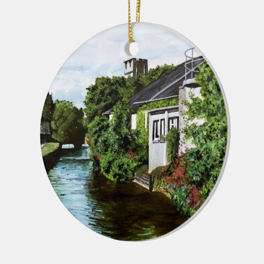 風光明媚なゴールウェイシティアイルランドキャナルビューセラミックスオルナ セラミックオーナメント (左)
