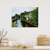 風光明媚なゴールウェイシティアイルランドキャナルビュー ポスター (キッチン)