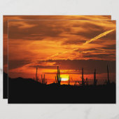 風光明媚なサグアロスアットサンセットスクラップブック紙 (正面/裏面)