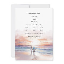 風光明媚なサンセットオーバー海水色ビーチ結婚式