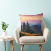 風光明媚なサンセットマウンテンジャングルパインツリー秋 クッション (椅子)