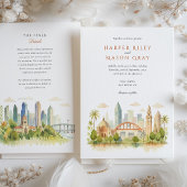 風光明媚なサンディエゴカリフォルニアの水の結婚色 招待状