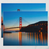 風光明媚なサンフランシスコブリッジスクラップブック紙 (正面/裏面)