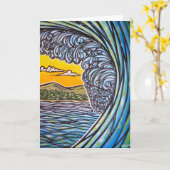 風光明媚なサーフ空白のグリーティングカード カード (黄色い花)