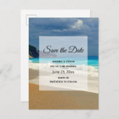 風光明媚なターコイズシートロピカルフォトセーブ日付 インビテーションポストカード (正面/裏面)