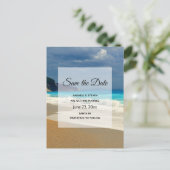 風光明媚なターコイズシートロピカルフォトセーブ日付 インビテーションポストカード (スタンド正面)