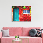 風光明媚なターコイズドアと鮮やかな紅葉 キャンバスプリント (インサイチュ (リビング))