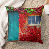 風光明媚なターコイズドアと鮮やかな紅葉 クッション (ブランケット)