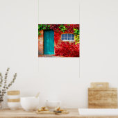 風光明媚なターコイズドアと鮮やかな紅葉 ポスター (キッチン)