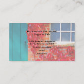 風光明媚なターコイズドアと鮮やかな紅葉 名刺 (裏面)