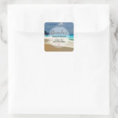 風光明媚なターコイズブルーシービーチフォトビジネス スクエアシール (バッグ)