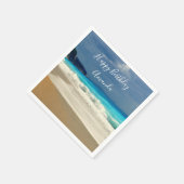 風光明媚なターコイズブルーシービーチフォト誕生日 スタンダードカクテルナプキン (角)