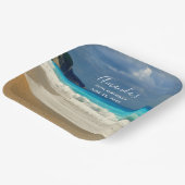 風光明媚なターコイズブルーシービーチフォト誕生日 ペーパープレート (傾斜あり)