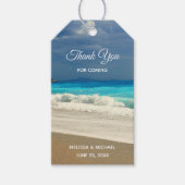 風光明媚なターコイズブルーシービーチ結婚写真 ギフトタグ (正面)