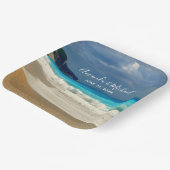 風光明媚なターコイズブルーシービーチ結婚写真 ペーパープレート (傾斜あり)