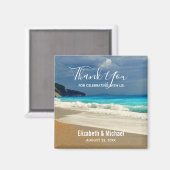 風光明媚なターコイズブルーシービーチ結婚写真 マグネット (正面/裏面)