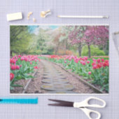 風光明媚なチューリップパスティッシュペーパー 薄葉紙 (クラフト)