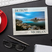 風光明媚なデトロイトウォーターフロントポストカード ポストカード