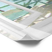 風光明媚なトロピカルウォーターボーツパームツリー ポスター (角)