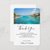 風光明媚なトロピカルビーチリゾートデスティネーションウェディング サンキューカード (正面/裏面)
