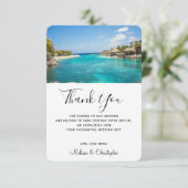 風光明媚なトロピカルビーチリゾートデスティネーションウェディング サンキューカード (スタンド正面)