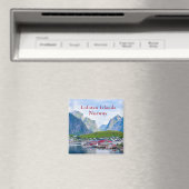 風光明媚なノルウェーの風景ロフテン諸島ノルウェー マグネット (インサイチュ (食洗機))