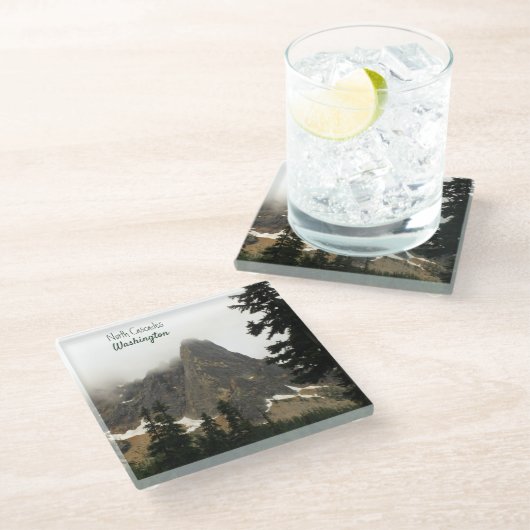 風光明媚なノースカスカズワシントン山の写真 ガラスコースター (アングル)
